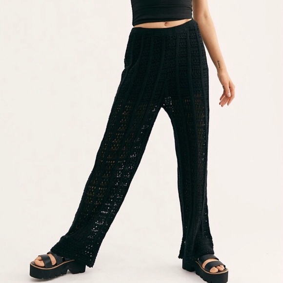 NEW FP BEACH Black Crochet Pant Small - Picture 4 of 8